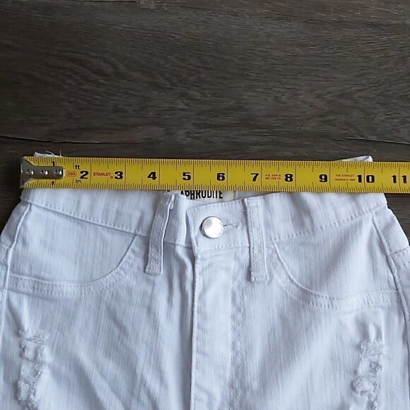 Aphrodite Women Style 4177 High Waist White Distressed Skinny Jeans - Size 3 - Picture 3 of 8